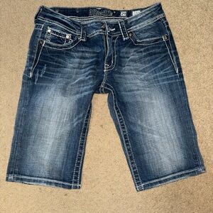 Miss Me Women's Blue Denim Bermudas